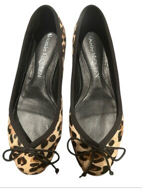 Alexander Mcqueen "armadillo" Leopard / Black Ballet Flats Size EU 36